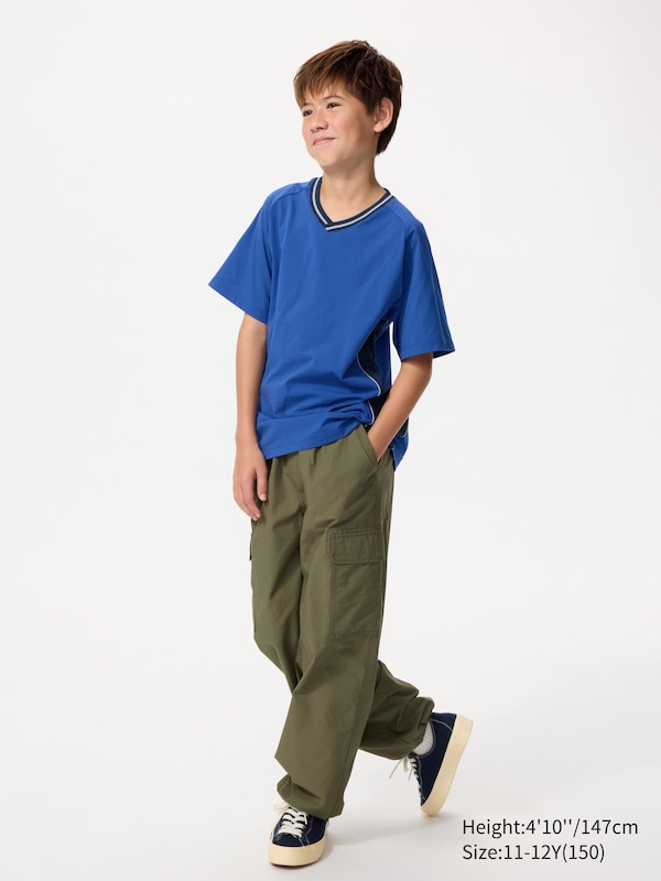 Футболка Dry-Ex с V-вырезом (color block) Uniqlo, 67 blue — фото 2