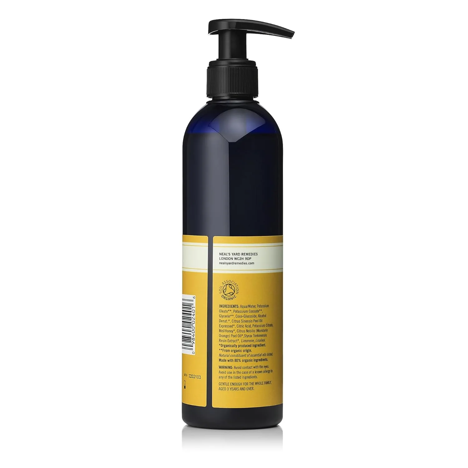 Жидкое мыло для рук Neal's Yard Remedies Bee Lovely, нежное и питательное, с ароматом эфирных масел мандарина и апельсина, 295 мл., orange — фото 3