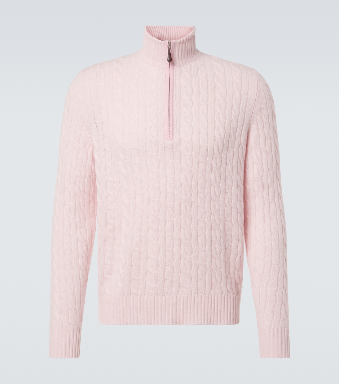 

Кашемировый свитер Thames с застежкой-молнией на половину длины Arch4, Pink Camellia Melange