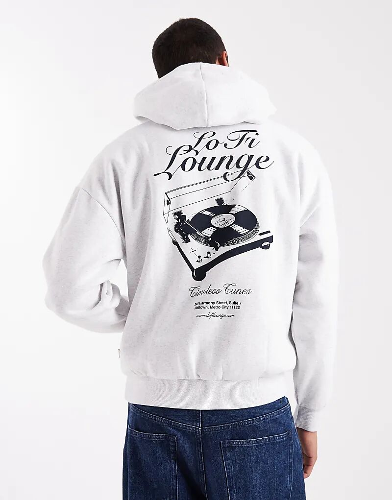 

Толстовка ONLY & SONS свободного кроя с принтом лофи на спине, светло-серого цвета