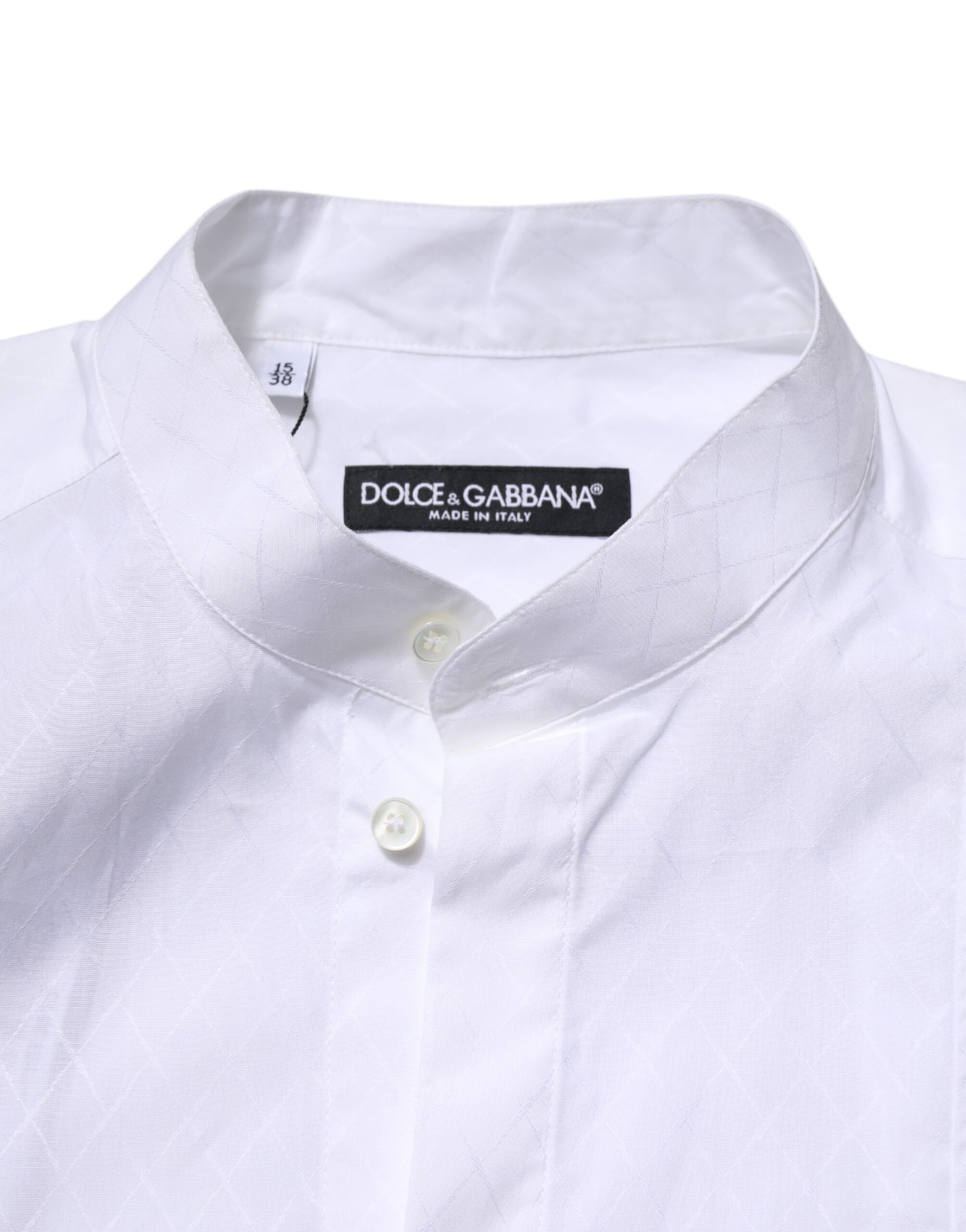 Белая хлопковая тонкая рубашка с длинными рукавами Dolce & Gabbana, White — фото 4