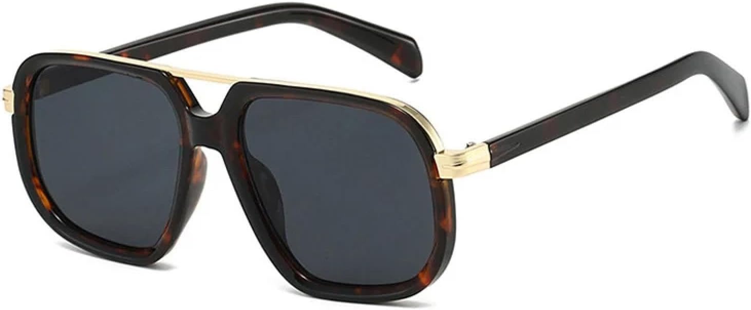 

Винтажные металлические солнцезащитные очки для женщин, роскошные, в стиле панк, популярные, модные, для мужчин, для вождения и отдыха на природе, защита от УФ-излучения UV400 TKKTLLT, Leopard-black