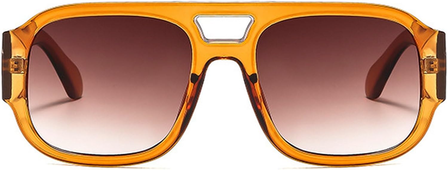 

Мужские солнцезащитные очки в стиле ретро с двойной перемычкой, квадратной формы, зеленые и оранжевые оттенки, защита от ультрафиолета UV400; женские солнцезащитные очки в стиле панк с градиентным переходом mincl, C10