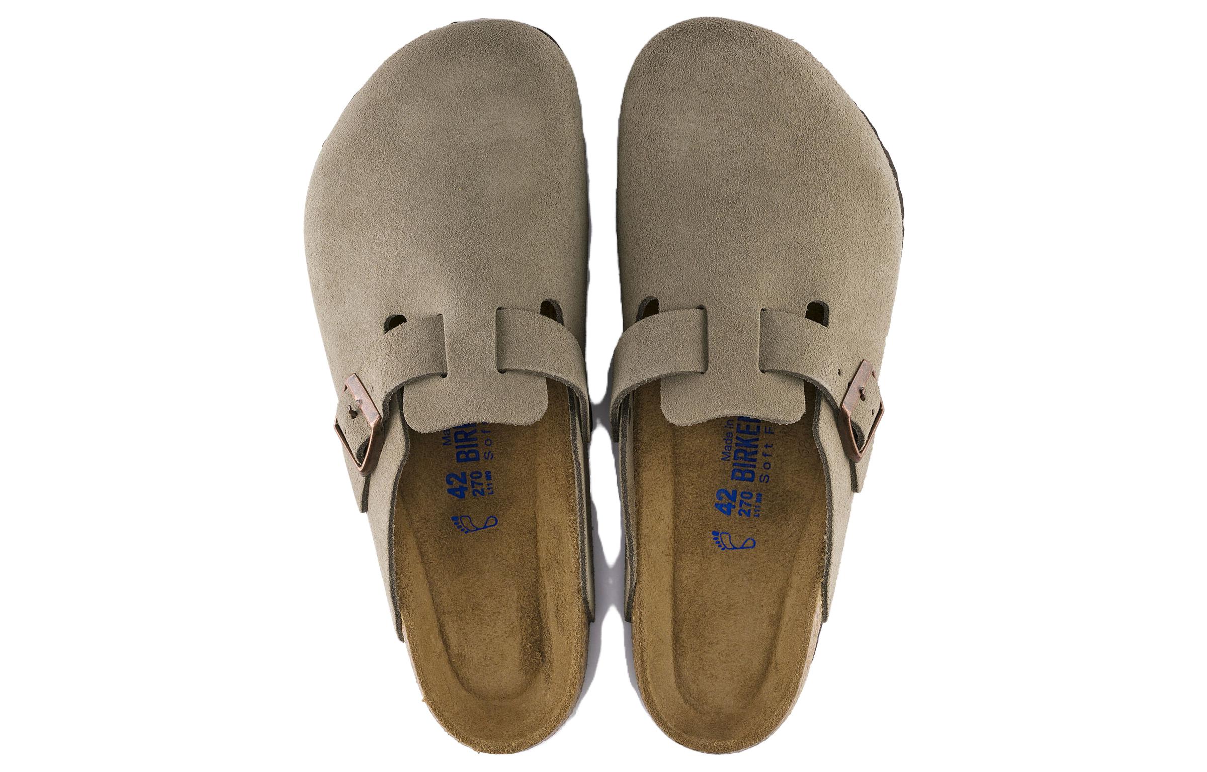 Бостонские Замшевые Клогги Birkenstock, Серый, Обычная (Свободная Посадка) — фото 4