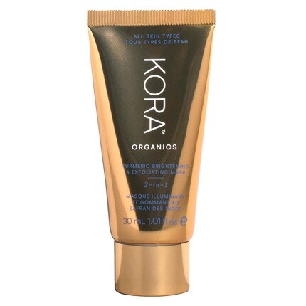 

KORA Organics Осветляющая и отшелушивающая маска с куркумой Многофункциональный скраб для лица Полировка и сияние Сертифицированная органическая отшелушивающая маска для лица Без жестокости 1,01 жидкая унция