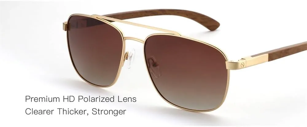 

Солнцезащитные поляризованные очки Trend Wood для мужчин, защита от солнца, для рыбалки, вождения, гольфа, пилотские солнцезащитные очки UJNHGQ, 001 Black Lens