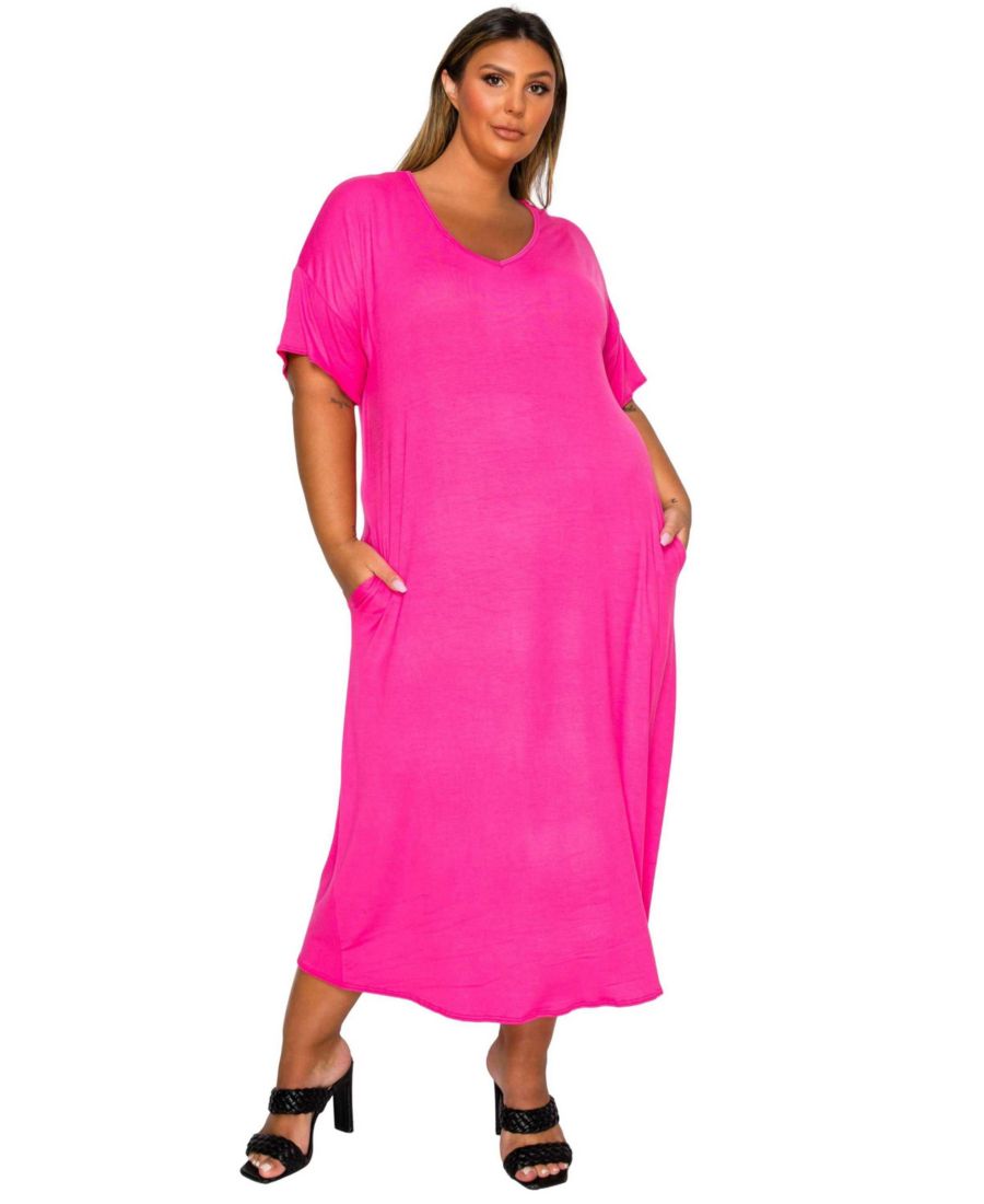 

Платье-миди Olivia с карманами больших размеров L I V D, Hot pink