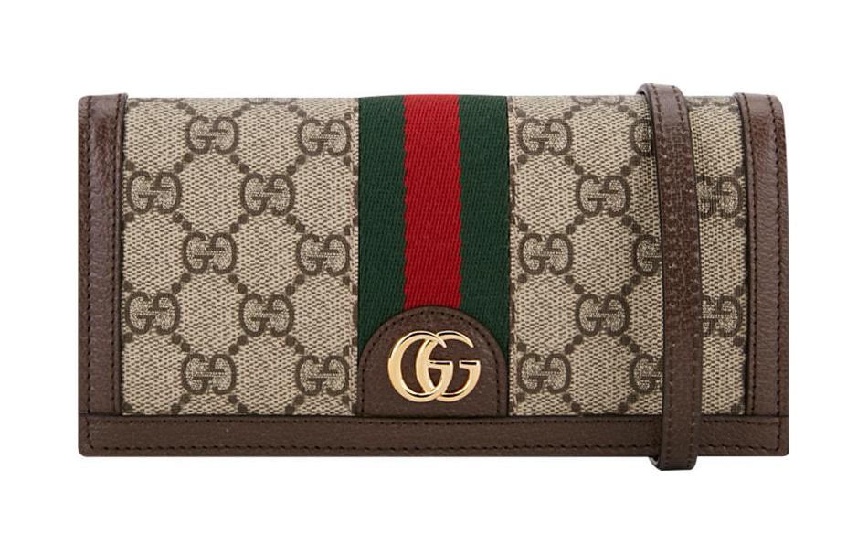 

GUCCI Сумка через плечо Ophidia из холста с кожаными вставками, кошелек, женская, бежево-коричневая