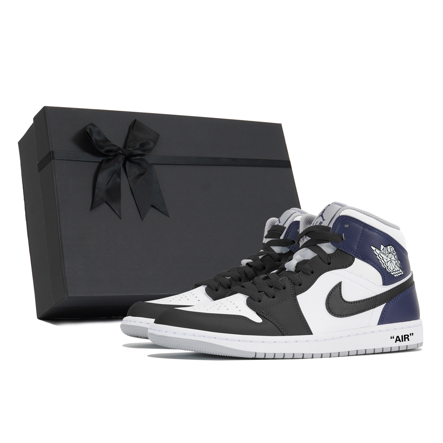 

Джордан Air 1 Износостойкие Мид-Топ Винтажные Баскетбольные Кроссовки Мужские Синий Черный