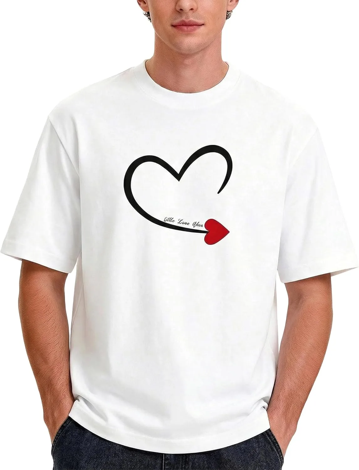 

Футболка с принтом в виде сердца для пар QGRSWBC