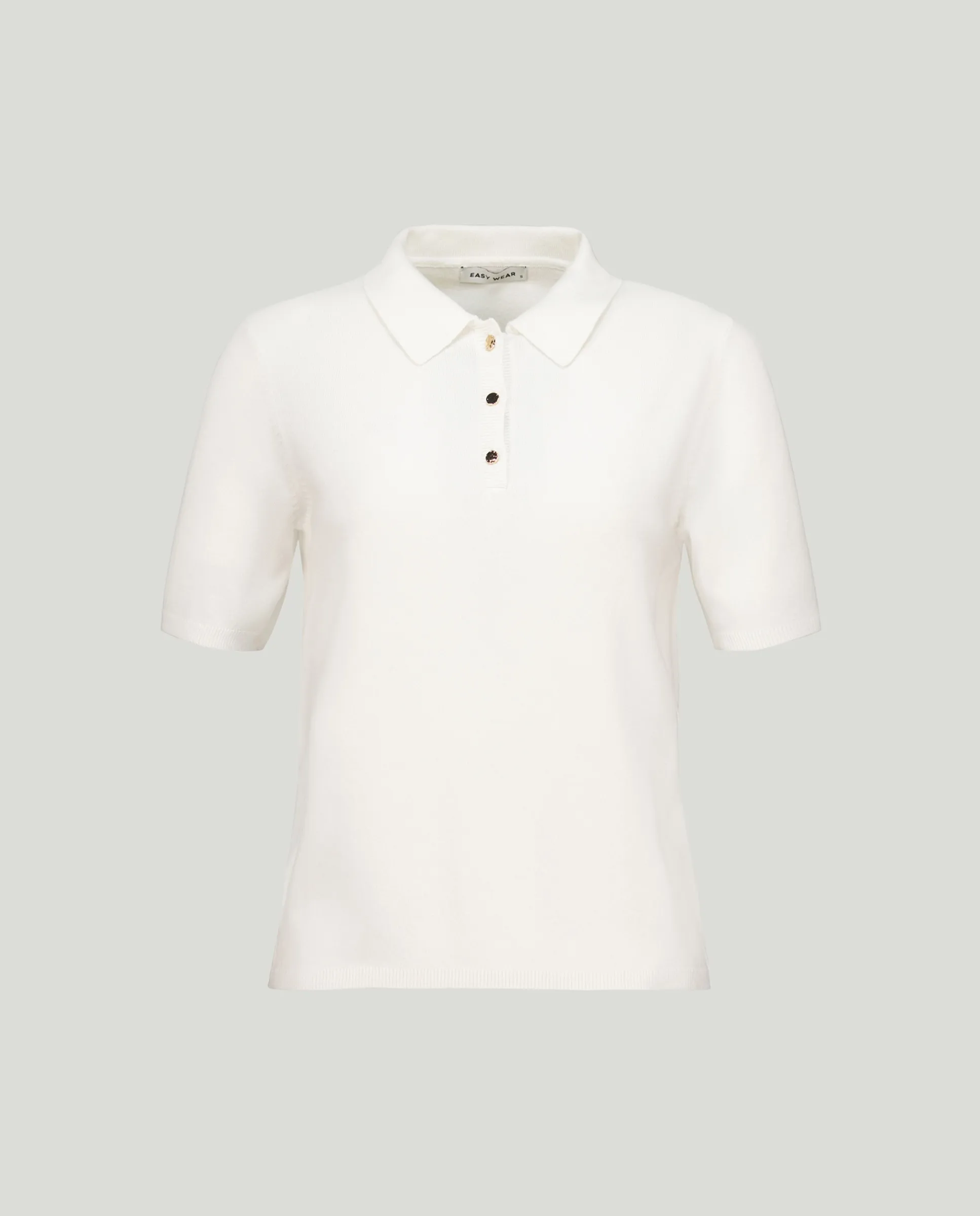 

Джерси с поло и золотыми пуговицами Easy Wear, белый