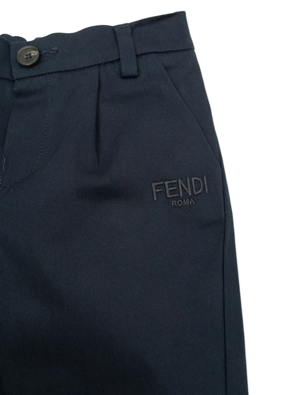 Брюки с поясом с логотипом Fendi Kids, синий — фото 3