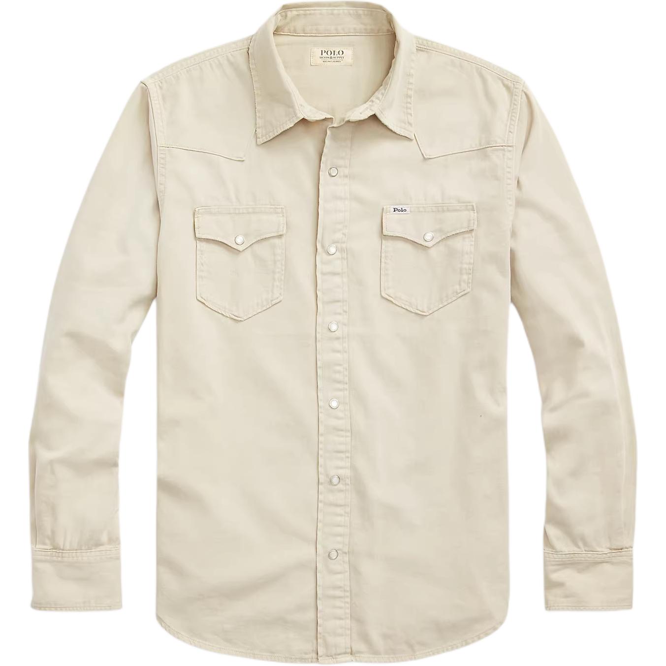 

Длинный рукав Пуговицы Футболка Polo Ralph Lauren, Хаки