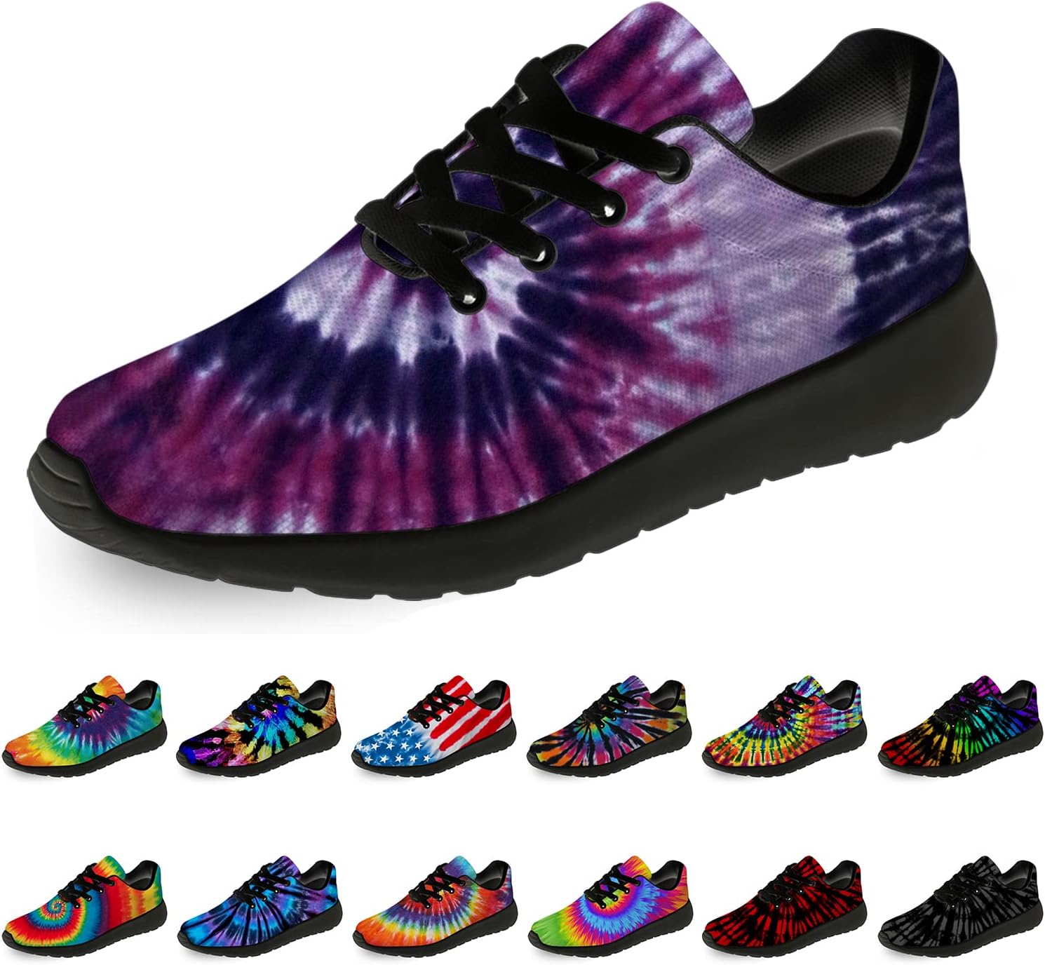 

Кроссовки Horethy Tie Dye для женщин и мужчин, беговые кроссовки, женские и мужские прогулочные, теннисные кроссовки, удобные спортивные кроссовки для джоггинга, подарки, черный