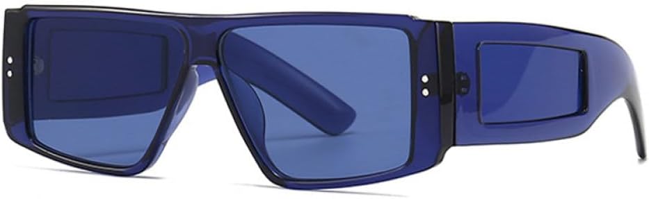 

MUTYNE Популярные модные квадратные солнцезащитные очки для женщин в стиле ретро с заклепками, для мужчин — голубые солнцезащитные очки с защитой от УФ-излучения UV400, Blue Blue