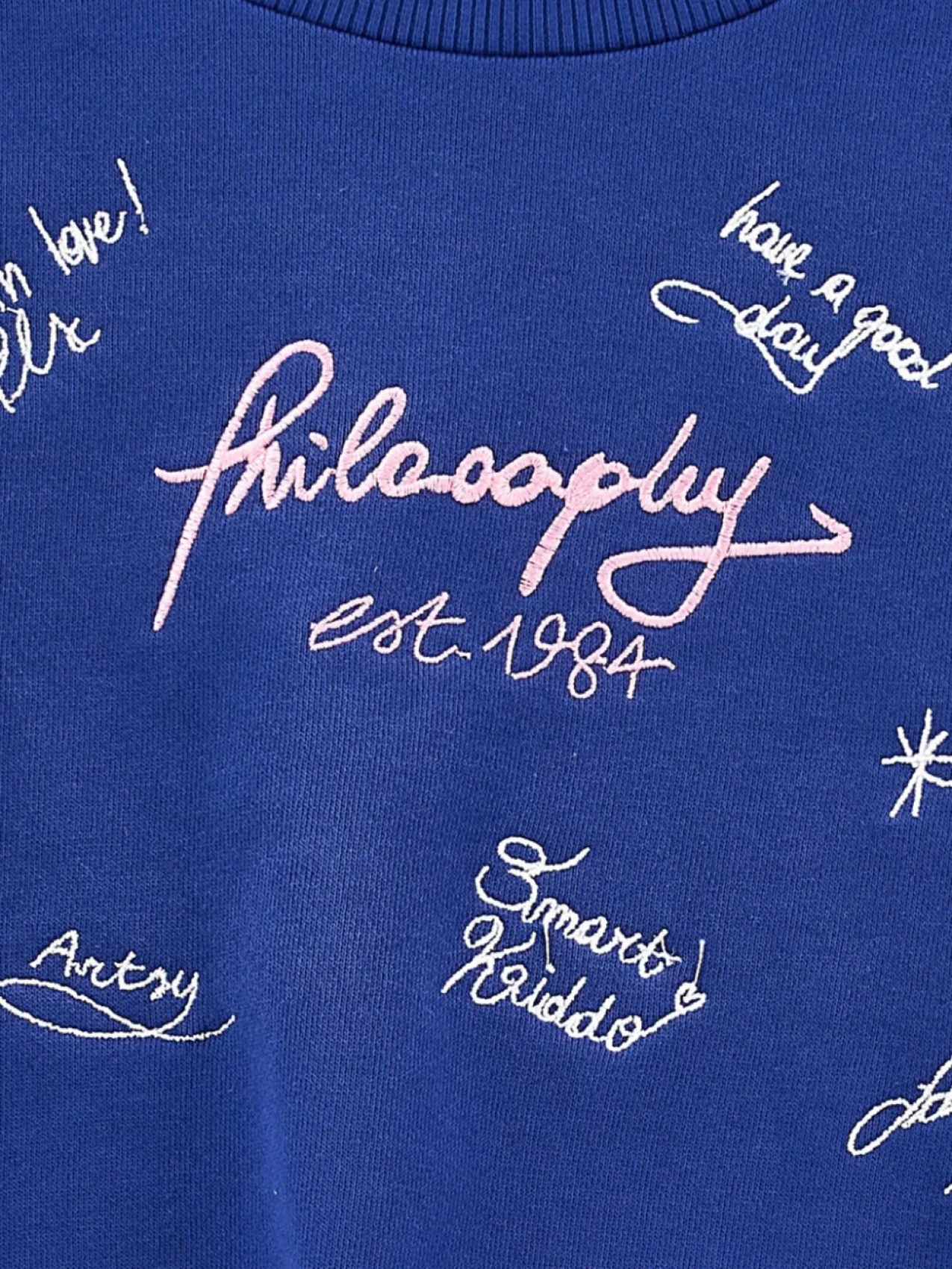 Philosophy Di Lorenzo Serafini Kids толстовка с вышитой надписью, синий — фото 3