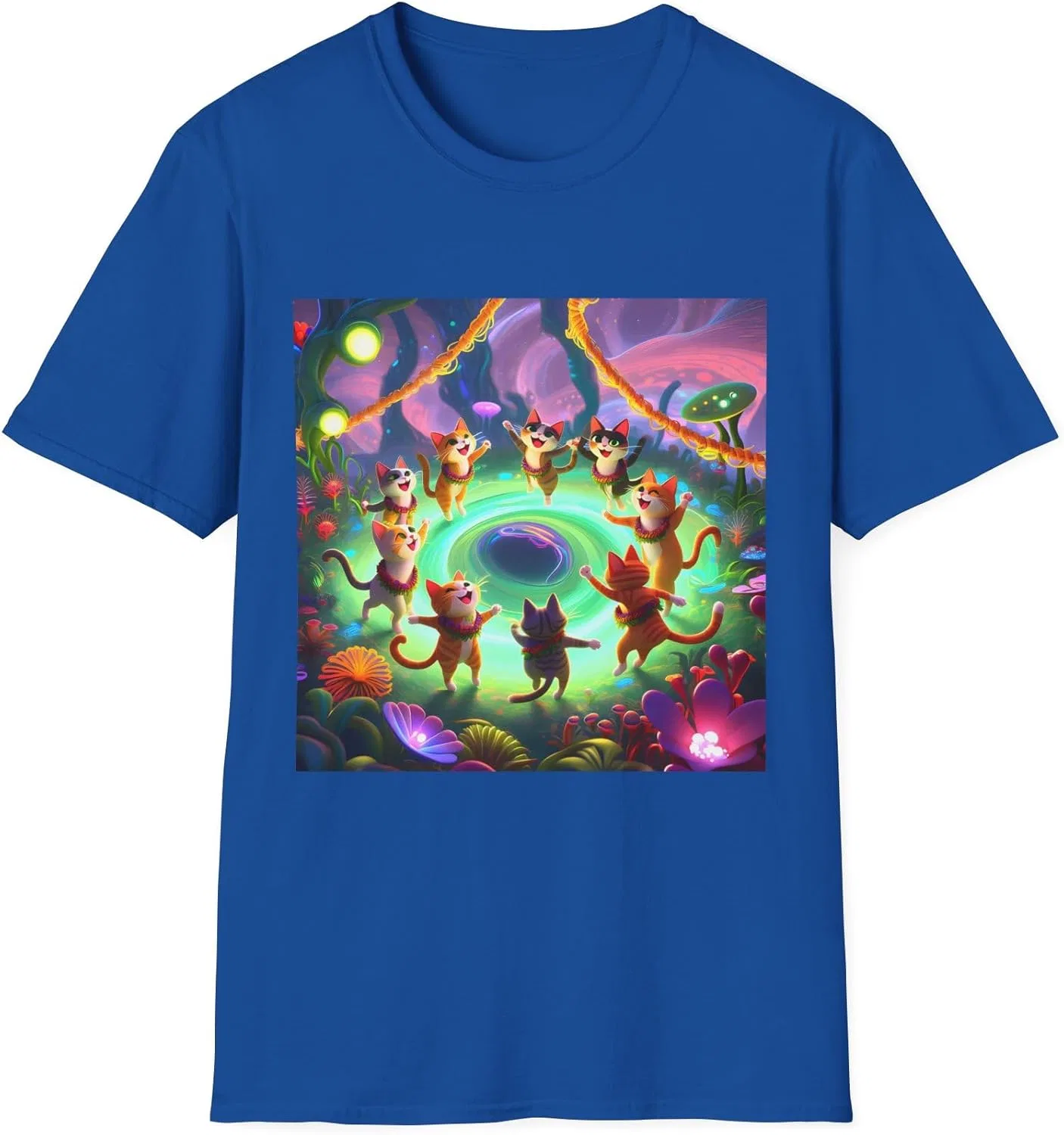Футболка Dancing Cats Corgis Portal | Colorful Fantasy Art GENERIC, Royal