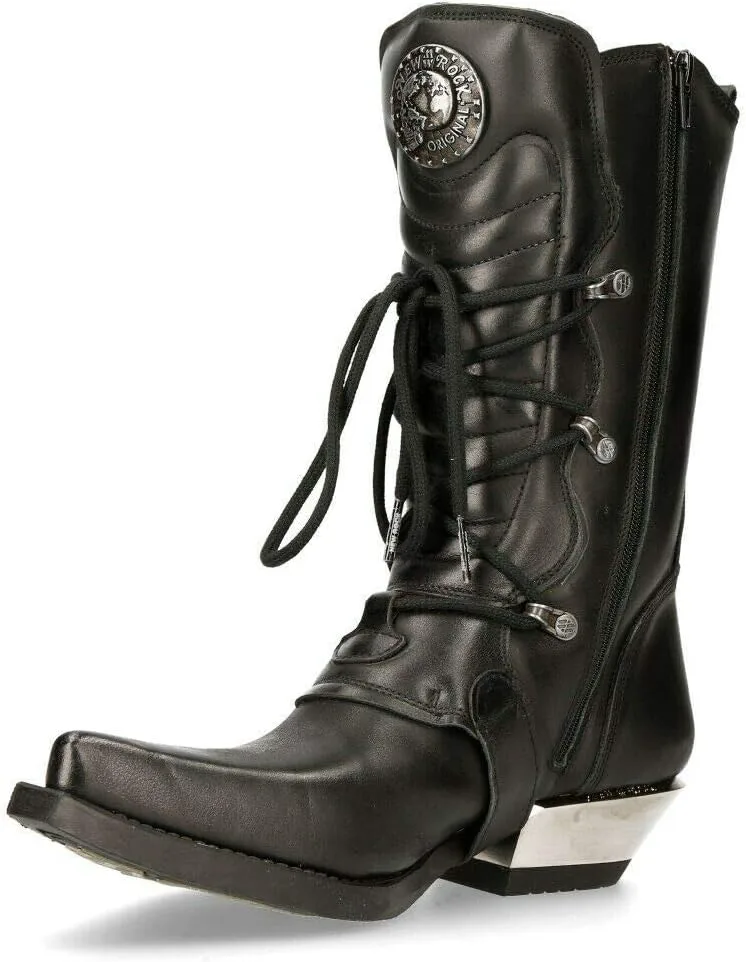 

Кожаные ботинки New Rock для мужчин WESTERN COWBOY 7993 с пряжкой, тяжелая телячья кожа, черный