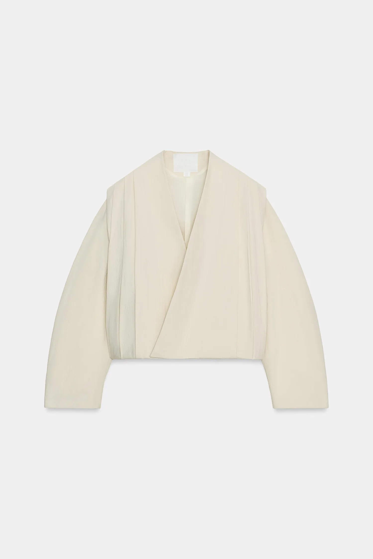 Плиссированная куртка-халат из коллекции zw Zara, светло-коричневый — фото 4
