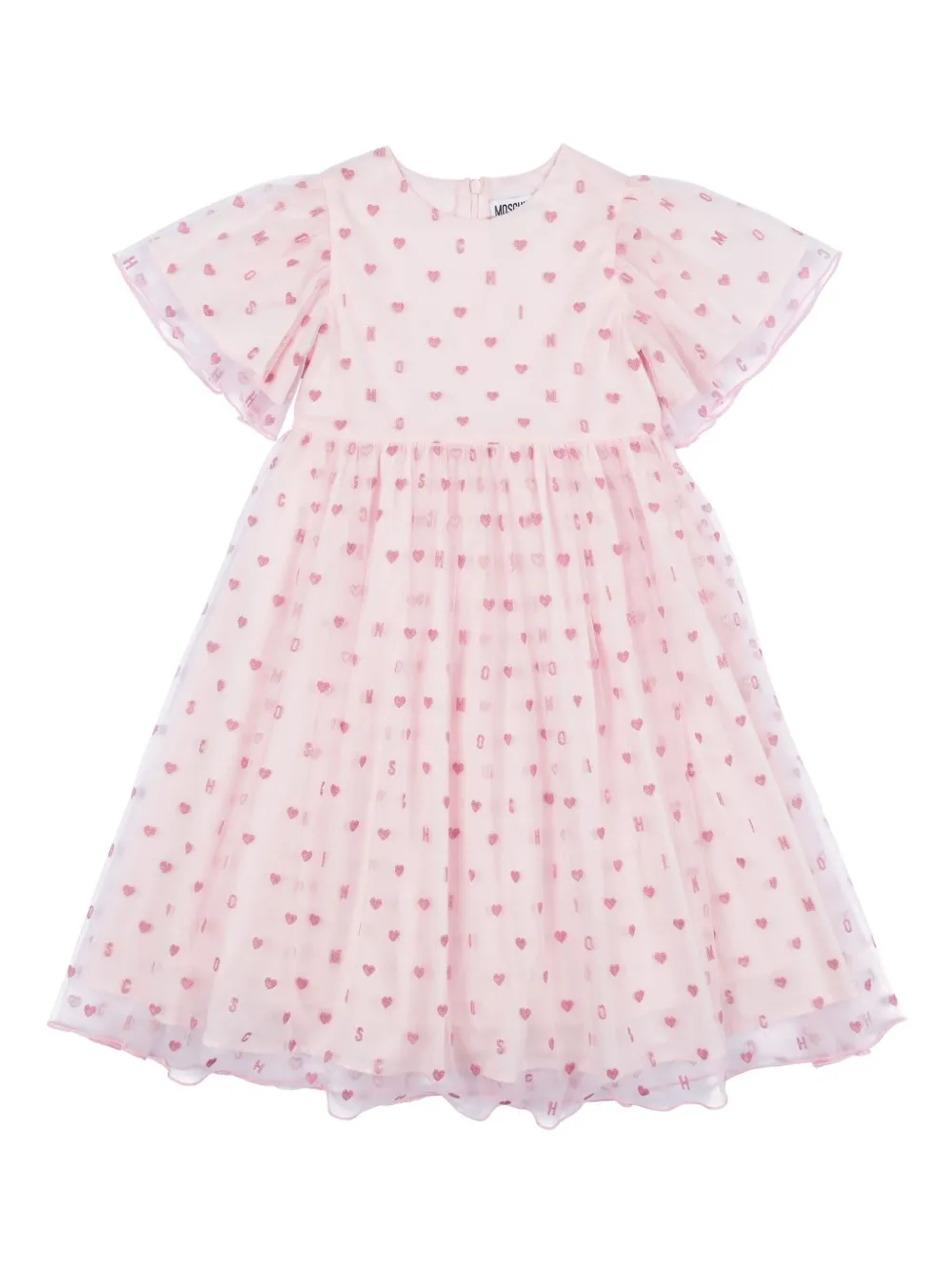 

Платье из тюля с люрексом Moschino Kids, розовый