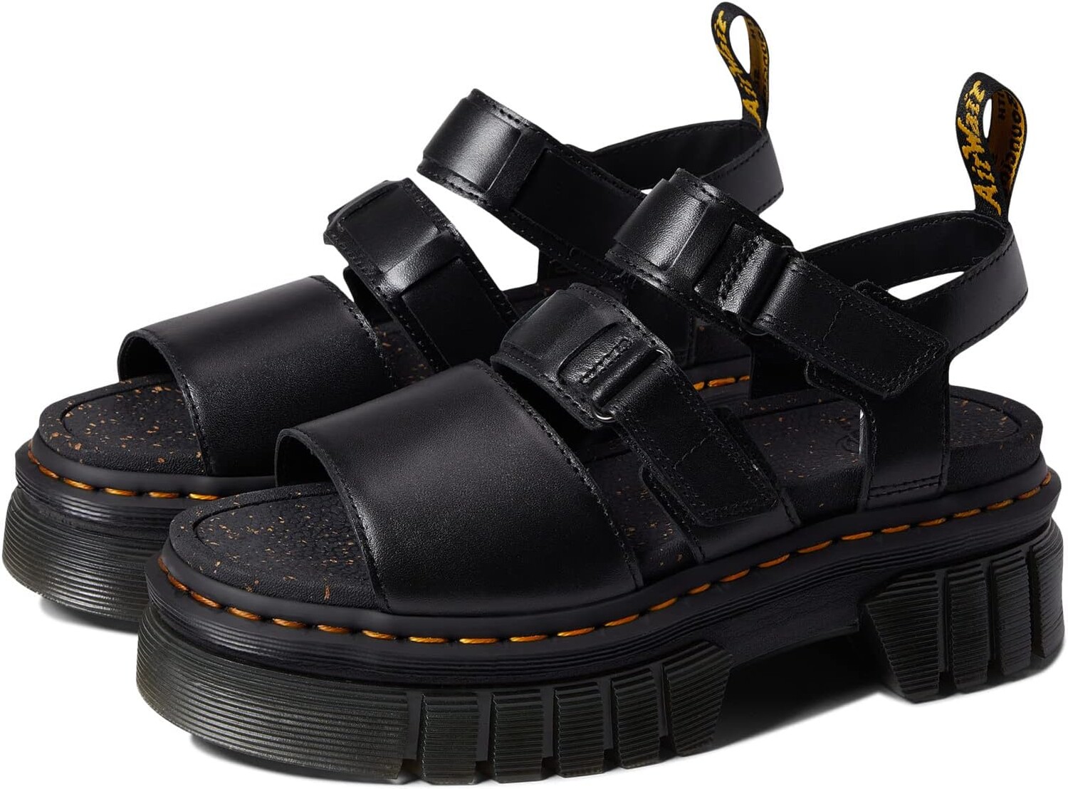 

Босоножки Ricki 3-Strap Sandal Dr. Martens, цвет Black Nappa Lux