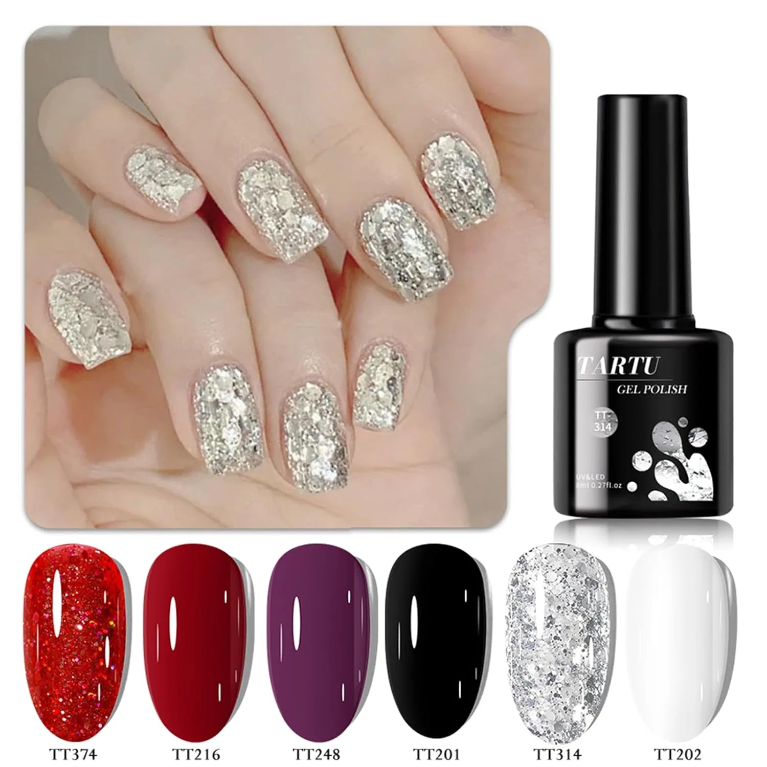 Набор из 6 гель-лаков «Cat Eye, Jelly & Paillettes» от TARTU (TT6085) Tartu, Tt6084 — фото 3