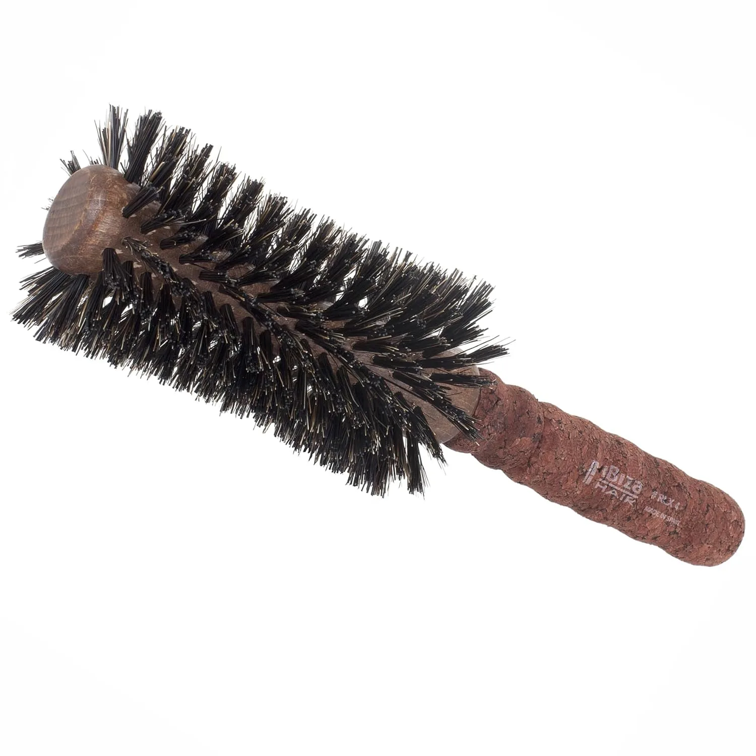Щетка для волос Ibiza Hair Boar Bristle Concave Barrel Brush (RLX Series) с усиленными витыми щетинками и пробковой ручкой RLX4, Red