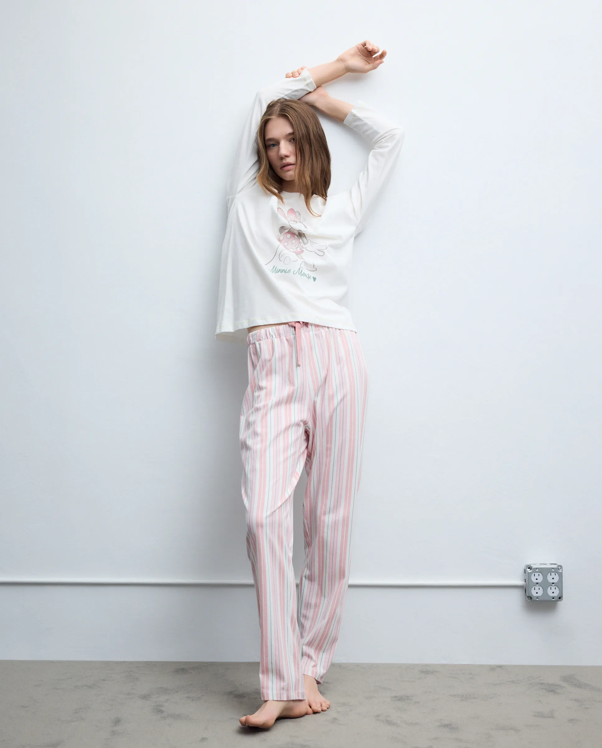 

Женские длинные пижамные штаны с принтом Easy Wear, темно-розовый