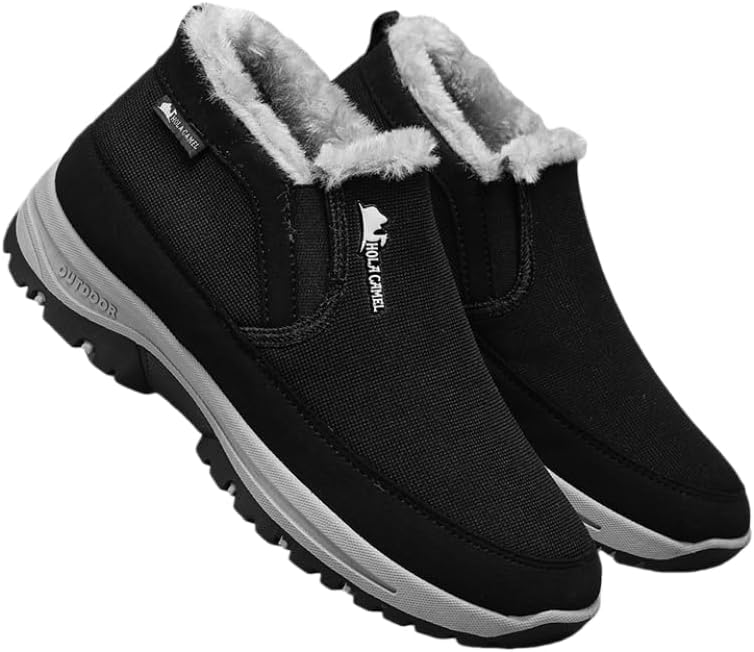 

Мужские лоферы с толстой подошвой и дополнительной утепляющей вставкой для тепла. Цельный дизайн с резиновой подошвой. Удобные и легкие. Подходят для повседневной носки и прогулок Spkfhd, черный