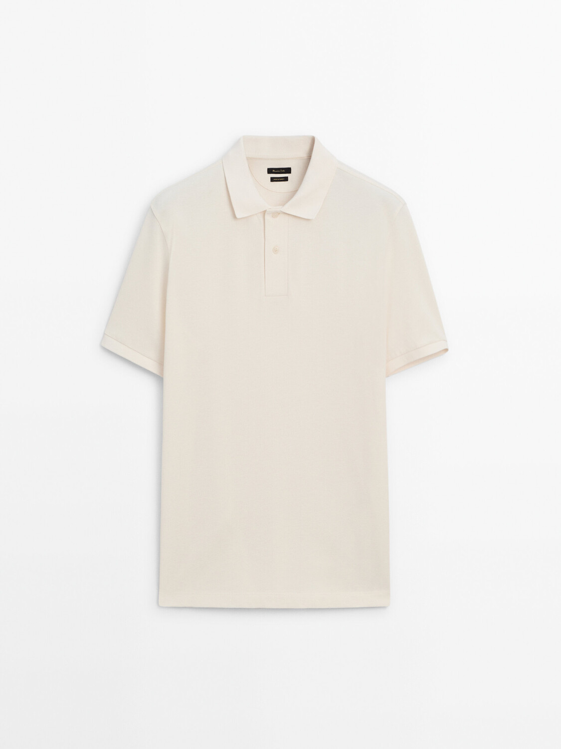 

Рубашка-Поло из микротекстурированного хлопка пике Massimo Dutti, бежевый