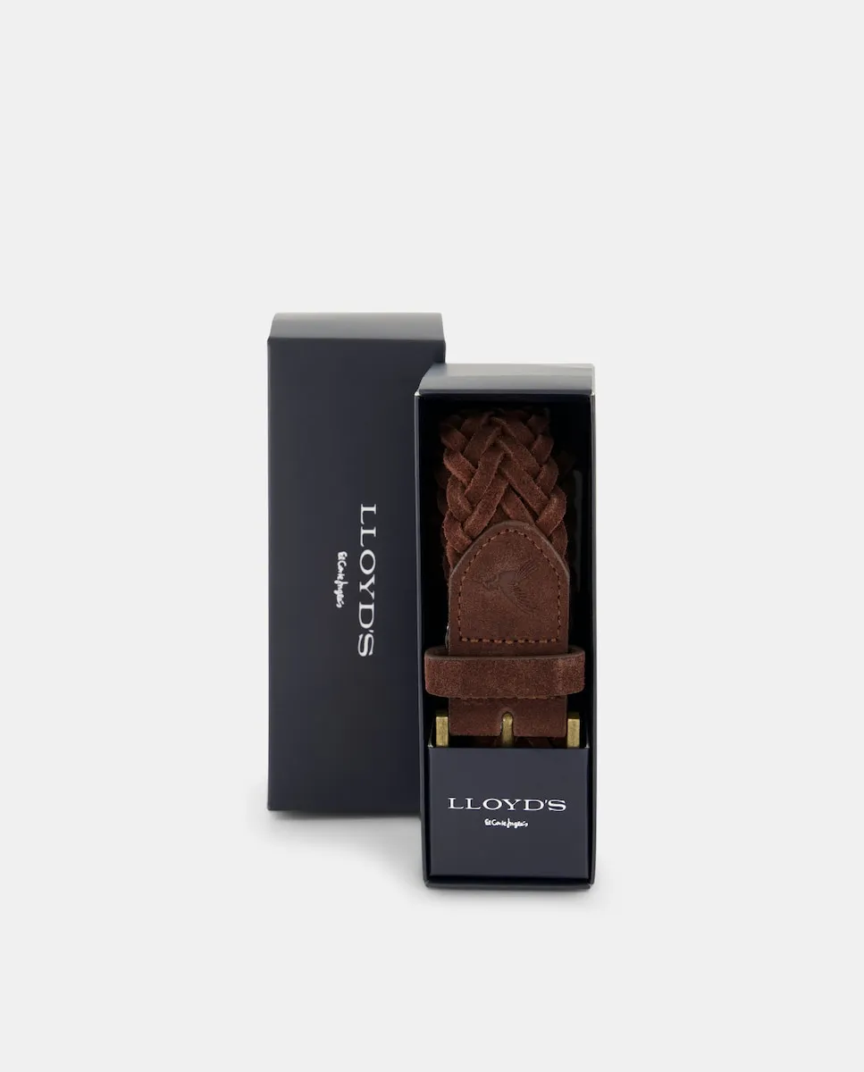 

Мужской ремень из замши плетеный Lloyd's, темно-коричневый