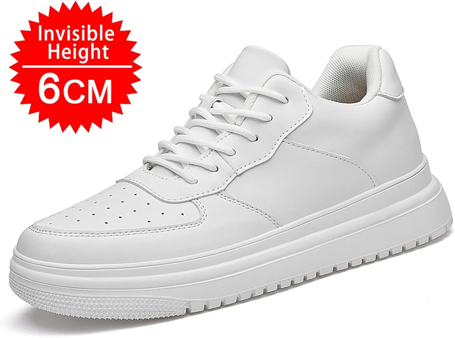 Кроссовки Herren Schuhe Sportschuhe Turnschuhe Laufschuhe Schuhe mit Erhöhungen für Herren, 6/8/10 см, , höhenverstellbar, lässige mit Erhöhungen, rutschfeste, atmungsaktive Turnschuhe Schnürschuhe Generisch, Weiß — фото 3