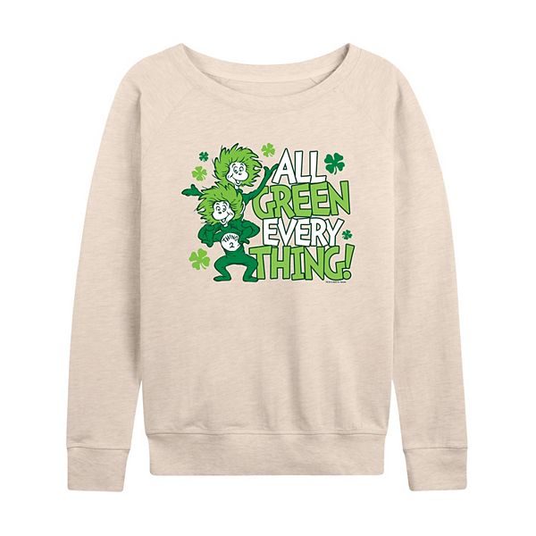 

Женская футболка с длинным рукавом thing 1 & thing 2 st patrick's french terry Dr. Seuss, Beige