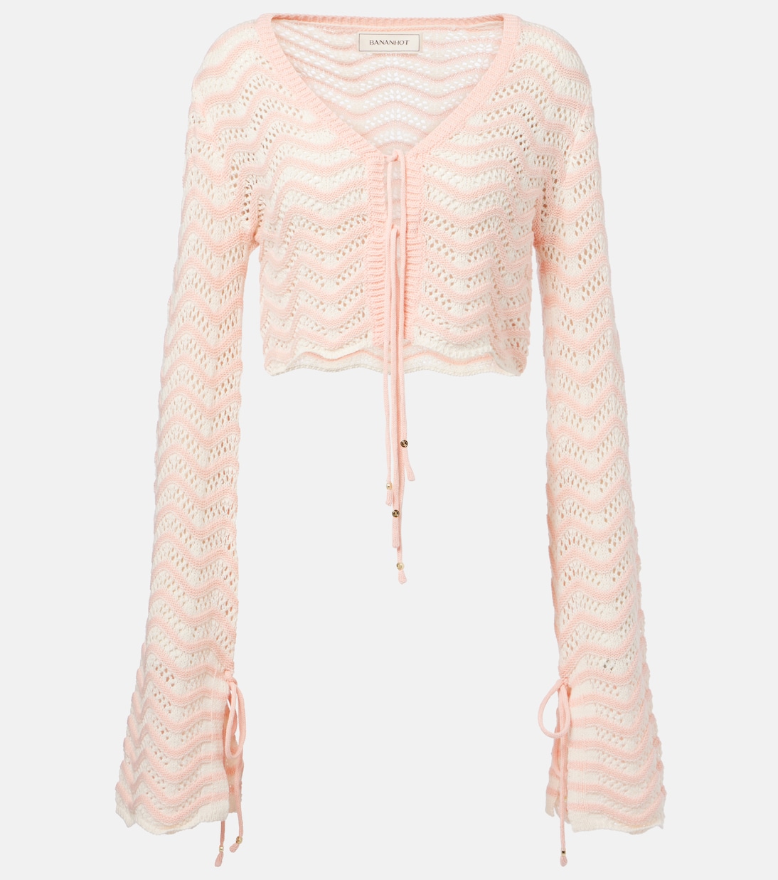 

Миана полосатый укороченный топ из хлопковой смеси Bananhot, Knitted Pink Stripes