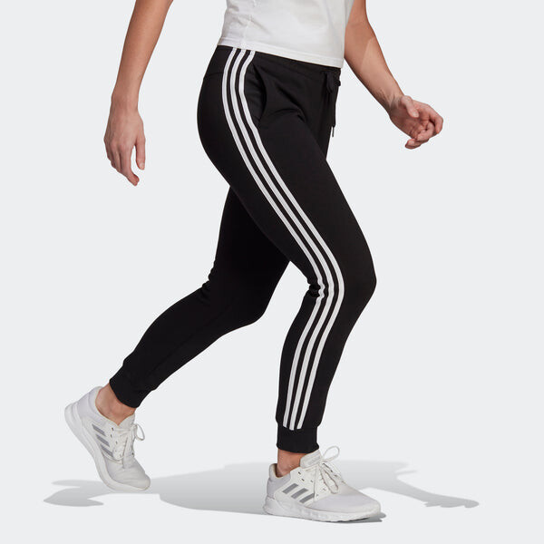Брюки Essentials флисовые брюки с тремя полосками азиатские размеры Adidas, черный — фото 4