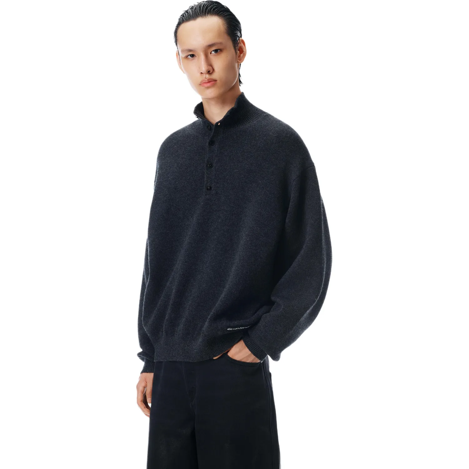SS26 Вязаный трикотаж Unisex Alexander Wang, charcoal — фото 4