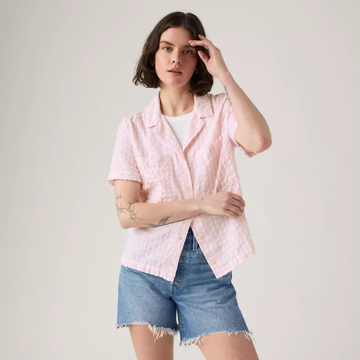 

Футболка Сонни Кэмп Levi's, цвет Christie Plaid Light - Pink