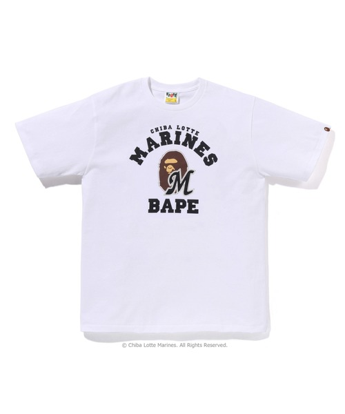 

A BATHING APE Футболка для колледжа, коллаборация BAPE и Chiba Lotte Marines, белая