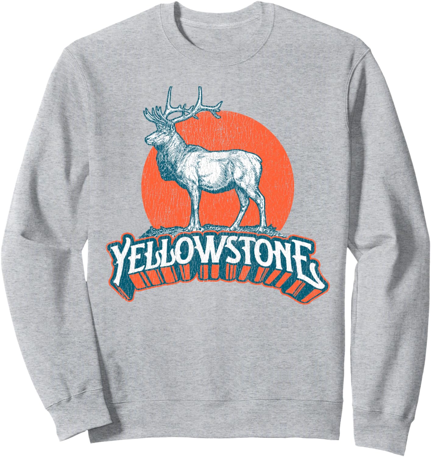 

Винтажная толстовка в стиле ретро с изображением лося из Йеллоустонского национального парка, серая Giant Step Design Co.