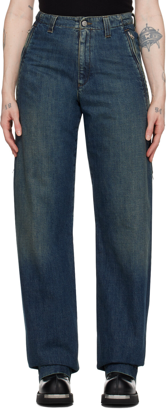 

Синие джинсы с пятью карманами Mm6 Maison Margiela, цвет Blue