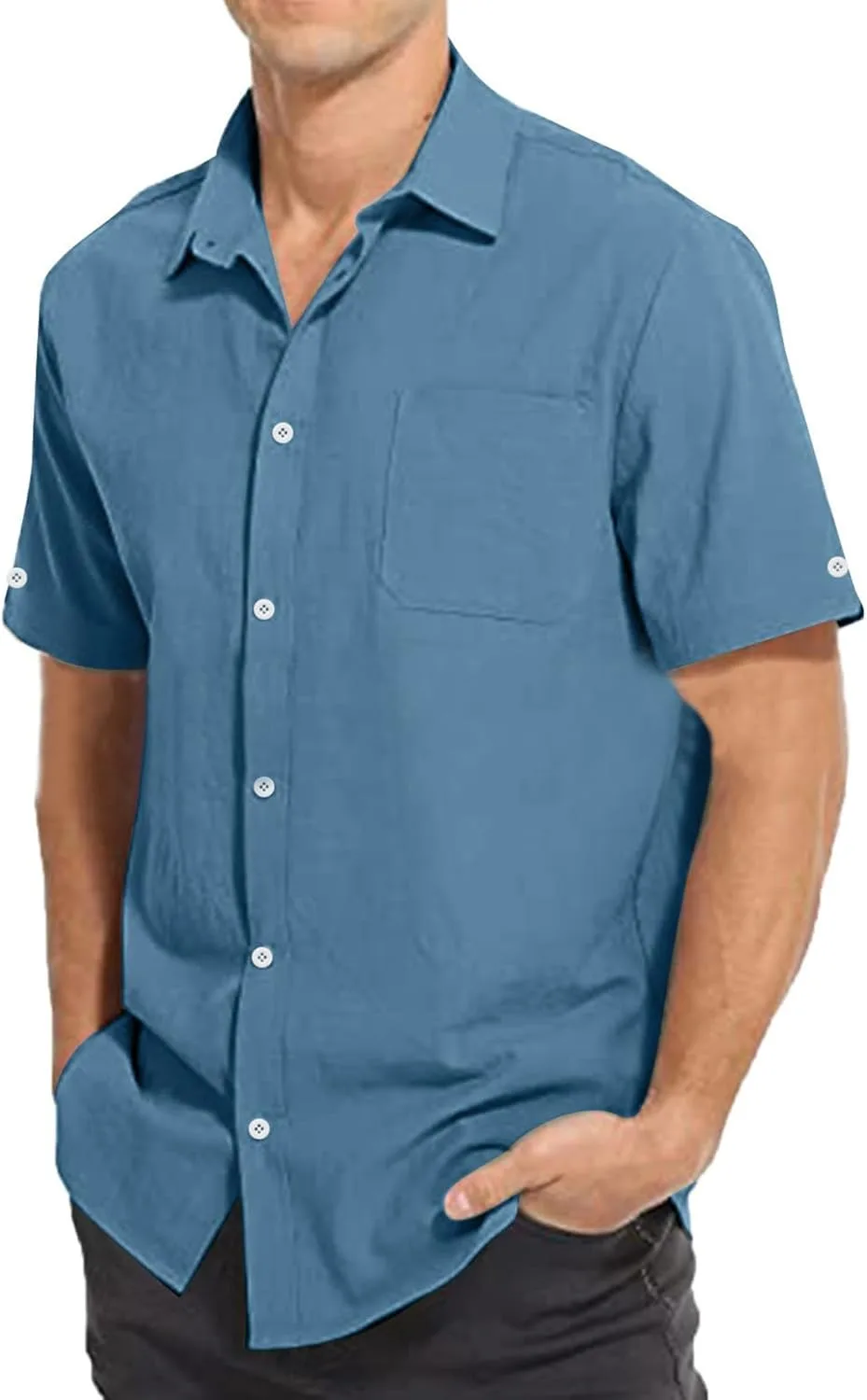 Мужская рубашка с коротким рукавом Casual Woven с нагрудными карманами — фото 2