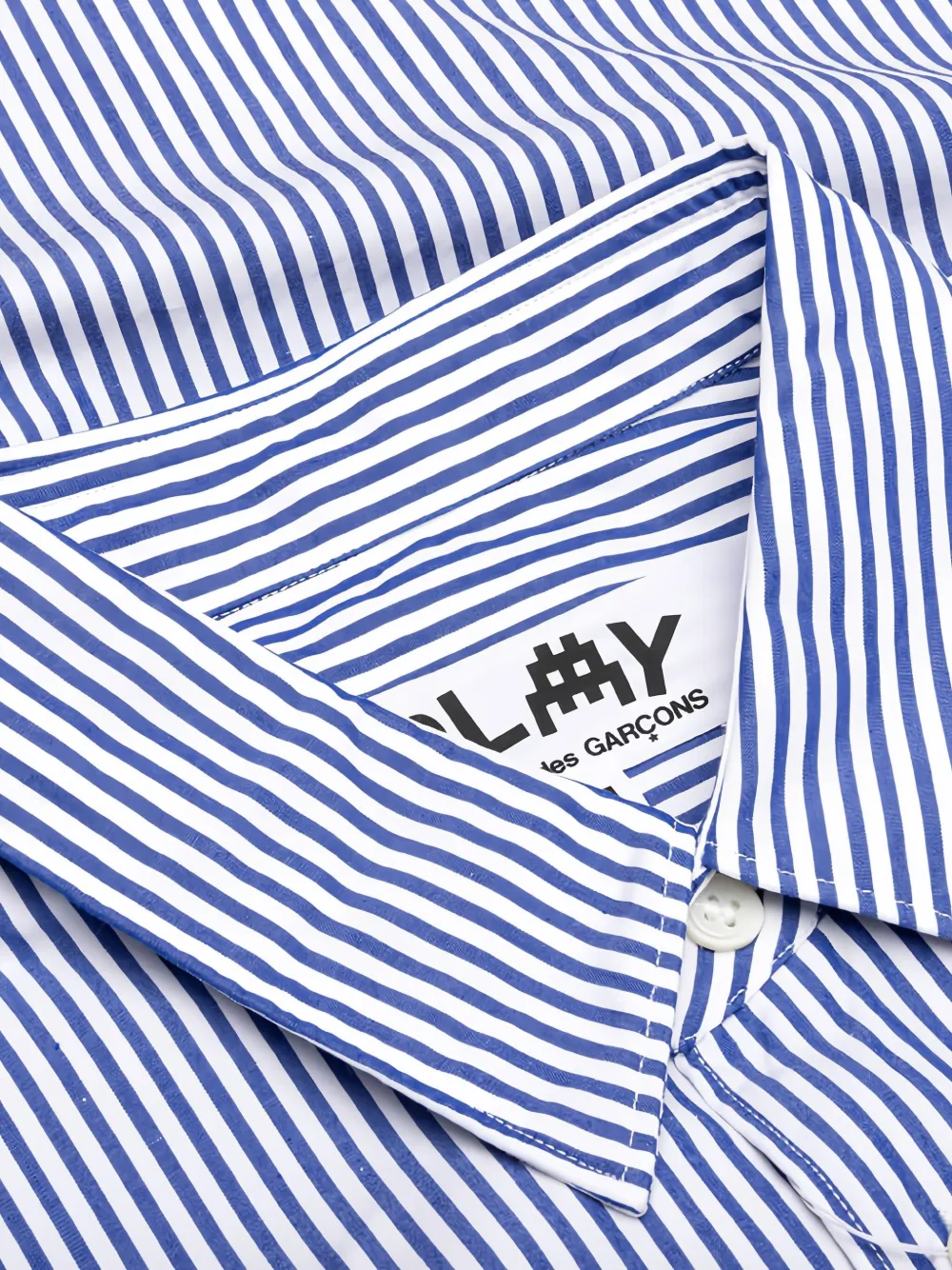 Рубашка в широкую полоску с вышитым сердцем Comme Des Garçons Play, синий — фото 4