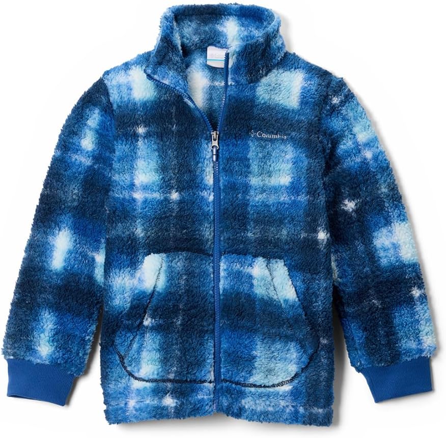 

Columbia boys Rugged Ridge II Printed Sherpa Full Zip, Mountain Blue Omblur