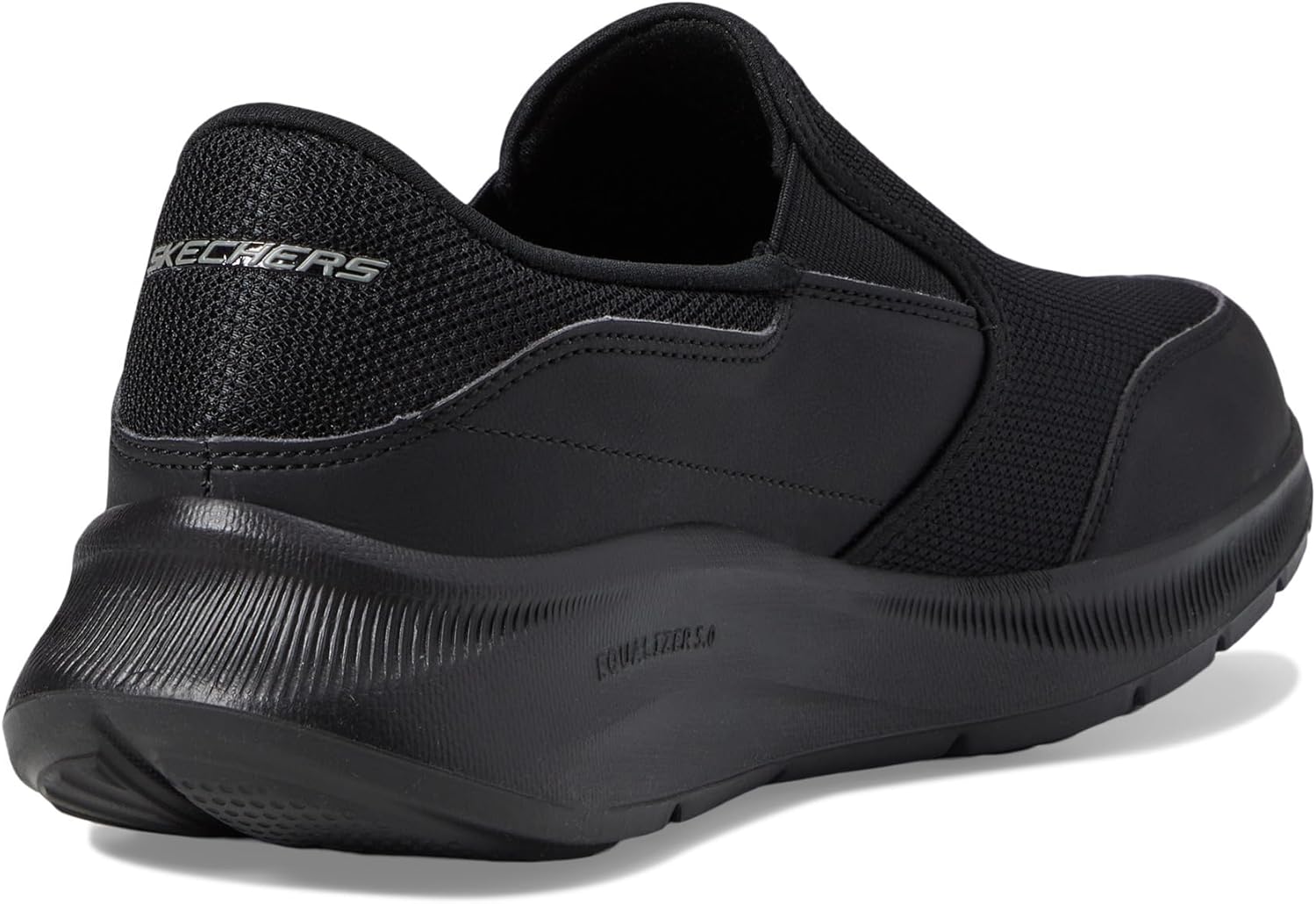 Мужские кроссовки Skechers Edgeride Commissioner с удобной посадкой без шнурков, Blk Blk Persist — фото 4
