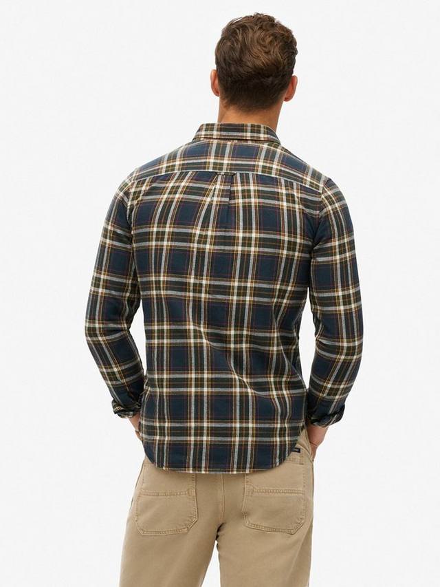 Органическая хлопковая рубашка в винтажную клетку Superdry, Bryce Navy/Multi — фото 2