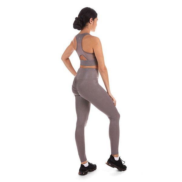 

Женский спортивный топ с металлическим принтом и съемными чашками Memoi