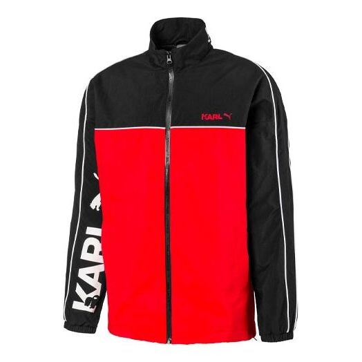 

Куртка x karl lagerfeld lafayette logo print patchwork jacket for black/red Puma, черный