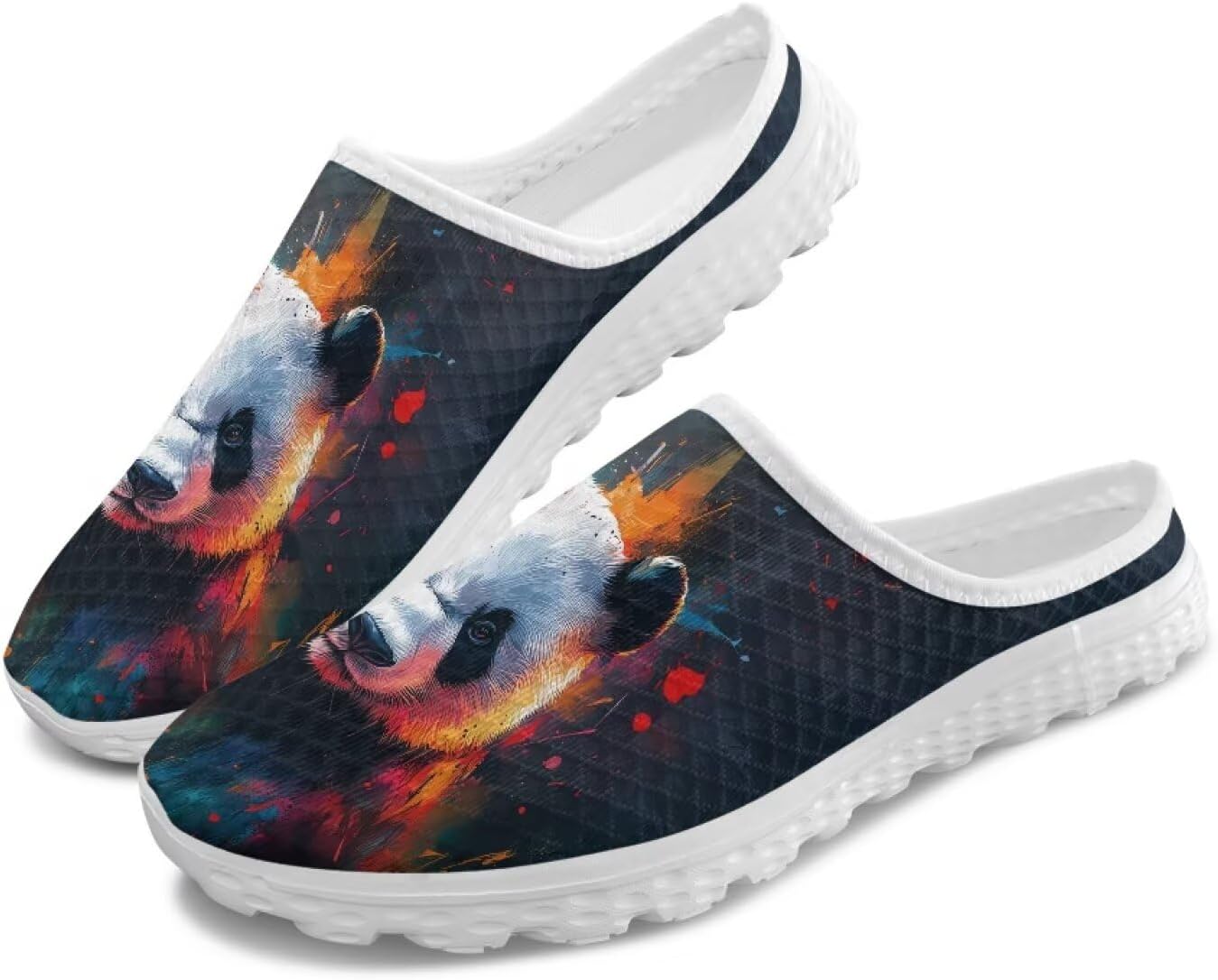 

Модные мужские шлепанцы с открытой пяткой 2025 года, с принтом и сеткой, легкие, дышащие, противоскользящие, идеальны для повседневной носки Ocwfudsx, Panda Flame