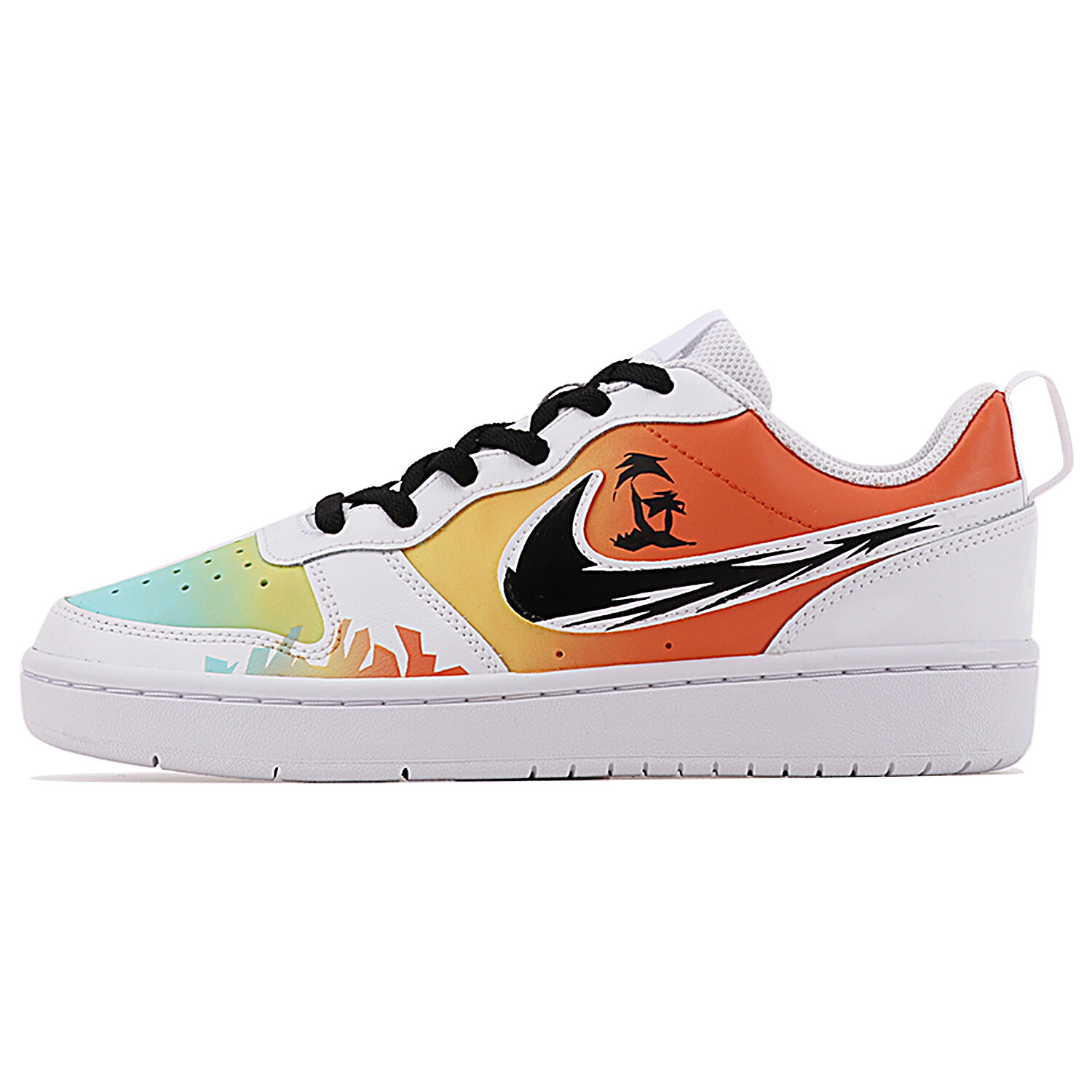 

Кроссовки Nike Court Borough Skateboarding Shoes Women's Low-top White/orange, оранжевый/белый/голубой