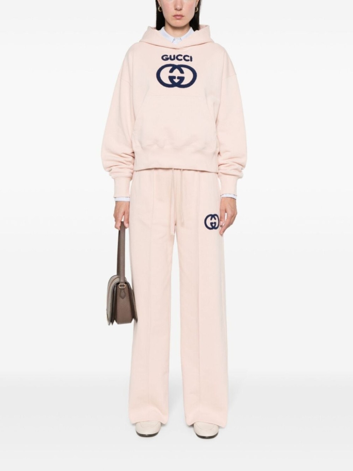 

Gucci худи с логотипом Interlocking G, розовый